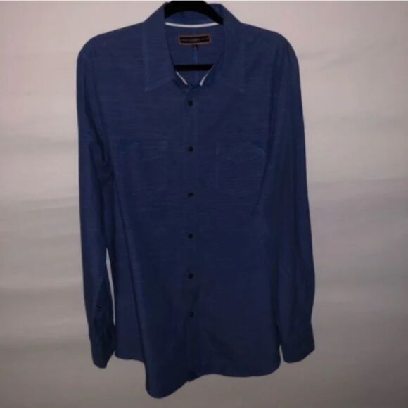 Men's PD&C Blue Button Down Shirt - Picture 2 of 6